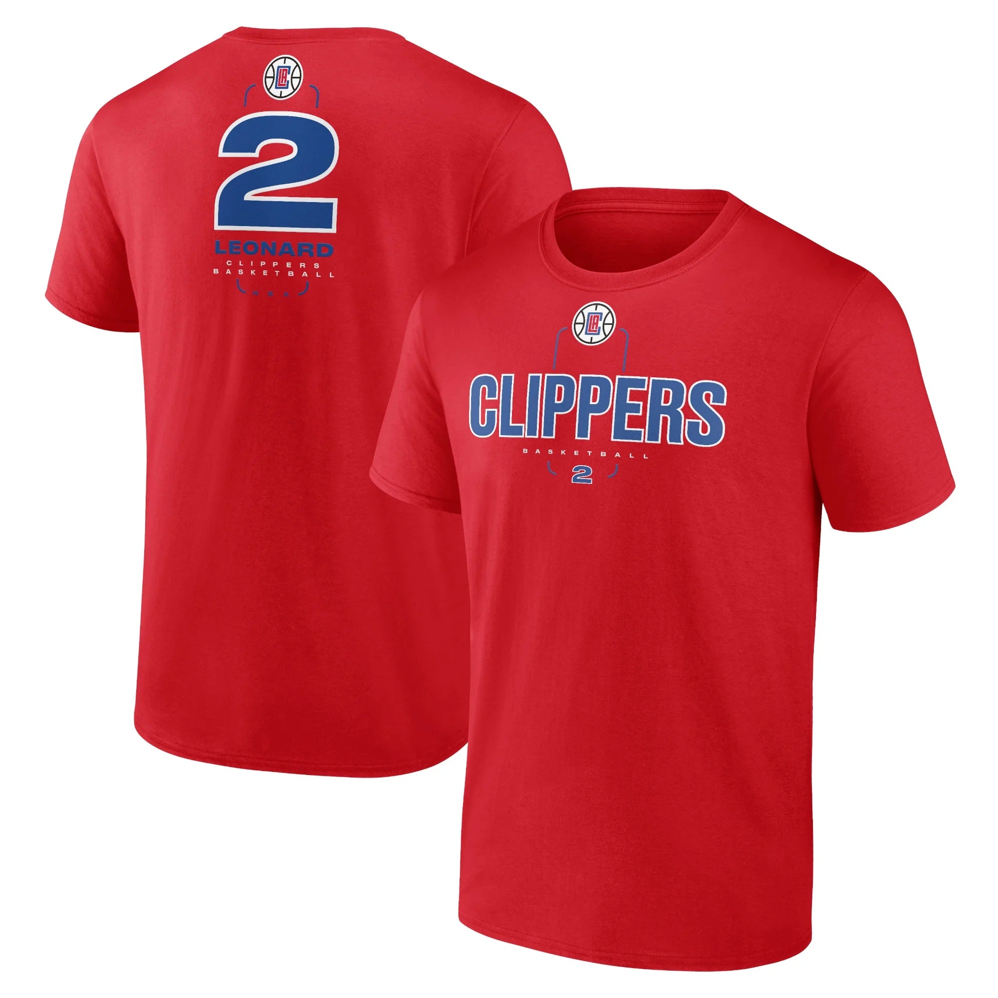 Men's LA Clippers Kawhi Leonard Fanatics Branded Red Behind The Back Name & Number T-Shirt