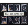 C & I Collectables  NBA Tim Duncan San Antonio Spurs 8 Card Plaque Cherry 12in.x15in.