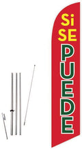 Cobb Promo Si SE Puede Red Feather Flag with Complete 15ft Pole kit and Ground Spike