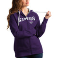 Women's Antigua Purple Sacramento Kings Team Victory Full-Zip Hoodie