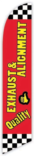 Cobb Promo Quality Exhaust and Alignment Red Advertising Feather Flag 12ft - Replacement Flag Only Without Poleset
