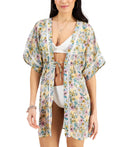 Miken Junior's Printed Kimono Cover Up Swimsuit Pink Size Large