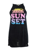 Miken Women's Sunset Graphic-Print Dress Swim Cover-Up (S, Black)