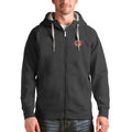 Men's Antigua Charcoal Los Angeles Lakers Logo Victory Full-Zip Hoodie
