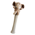 BAOSITY Badminton Racket Handle Cover Plush Animal Doll Tennis Racquet Grip Racket Handle Grip Cute Grip Protector for Active Players Elephant