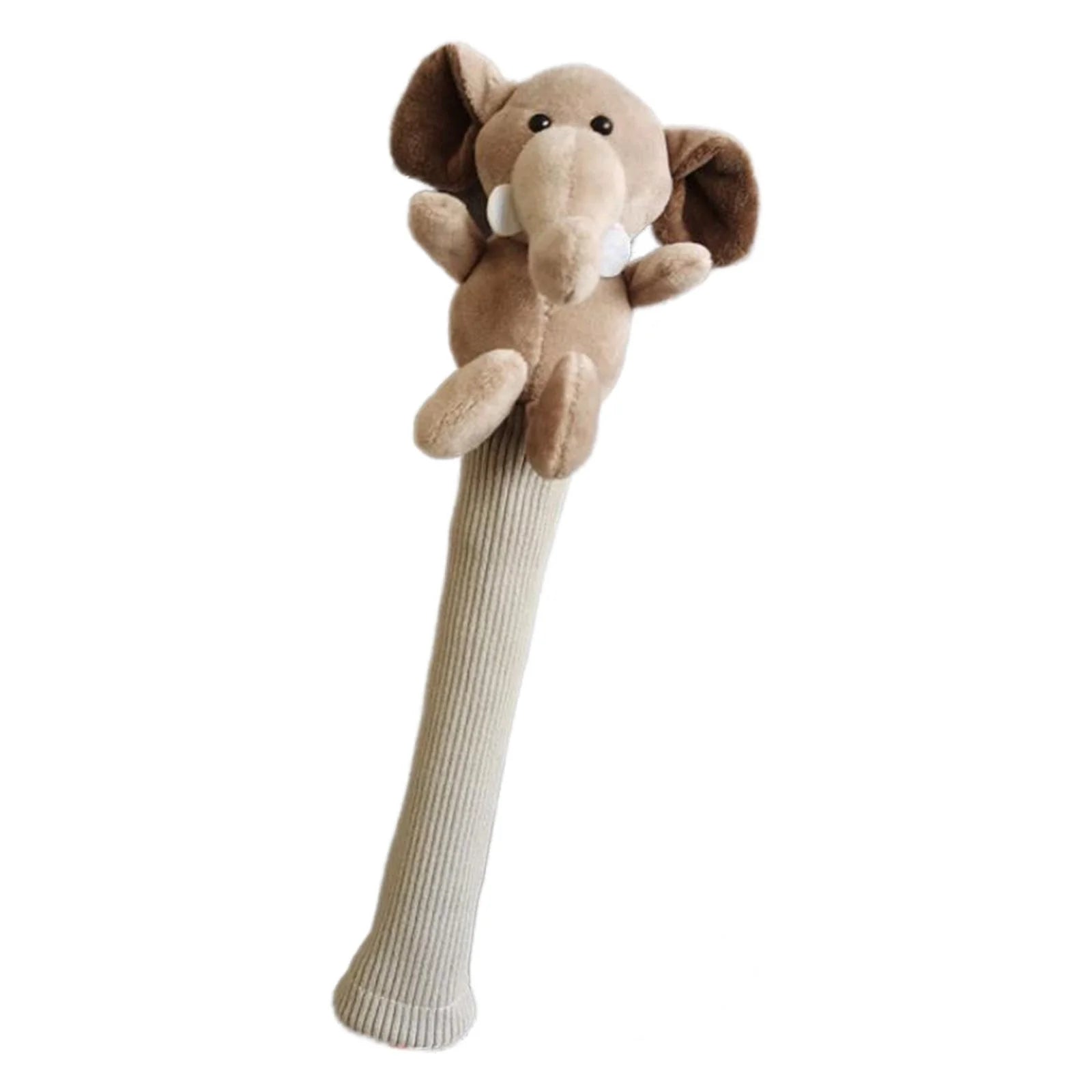 BAOSITY Badminton Racket Handle Cover Plush Animal Doll Tennis Racquet Grip Racket Handle Grip Cute Grip Protector for Active Players Elephant