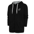 Men's Antigua Black Cleveland Cavaliers Metallic Logo Victory Raglan Full-Zip Hoodie