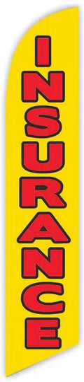 Cobb Promo Insurance Yellow Advertising Feather Flag 12ft - Replacement Flag Only Without Poleset
