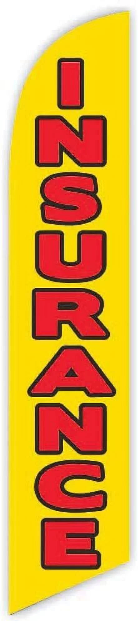Cobb Promo Insurance Yellow Advertising Feather Flag 12ft - Replacement Flag Only Without Poleset