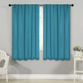 BNM Solid Blackout Curtains, Set of 2, 52 x 63, Aqua
