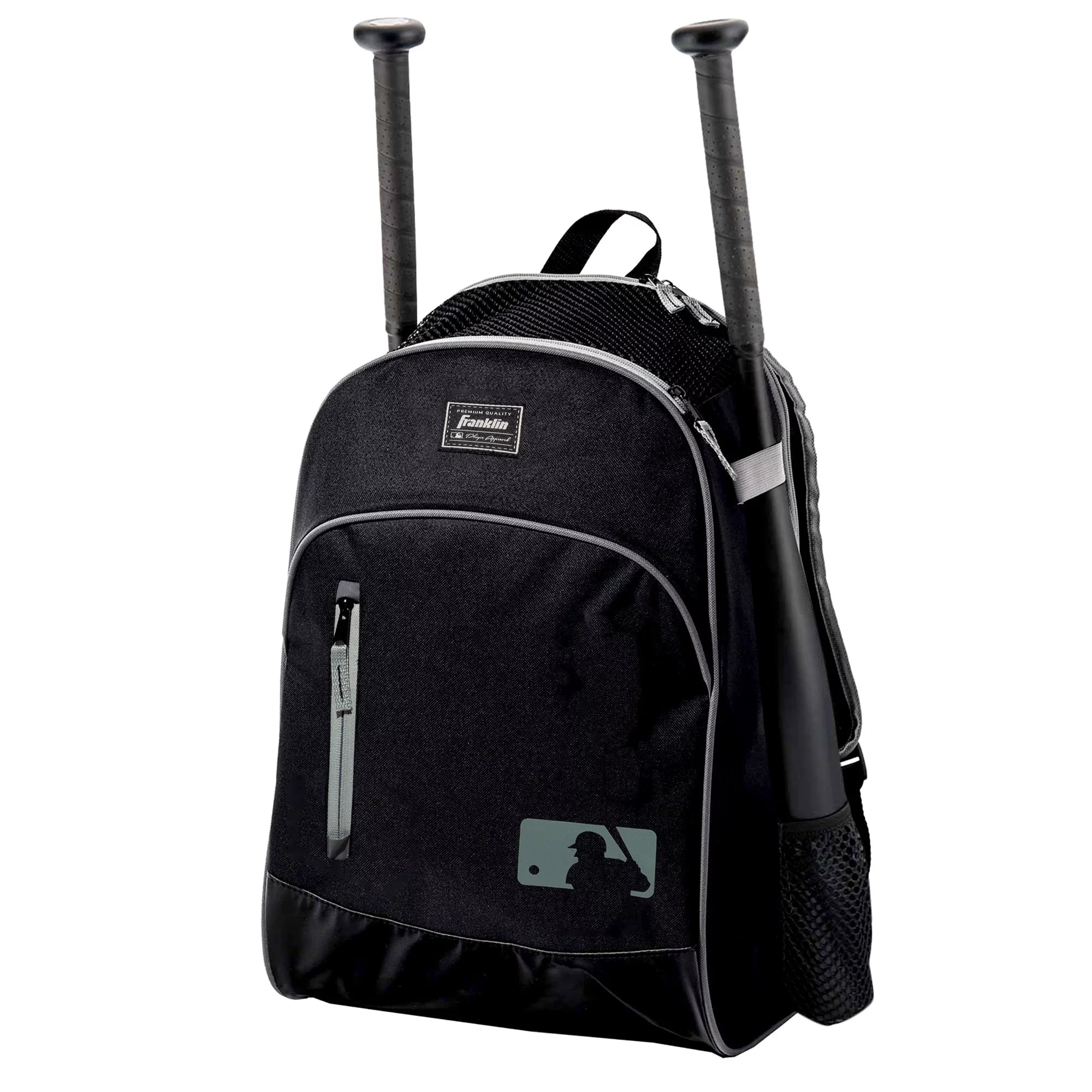 Franklin Sports MLB Bat Pack Bag - Youth Baseball, Softball and Tee Ball Bag - Black, Gray