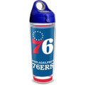 Made in USA Double Walled NBA Philadelphia 76ers Insulated Tumbler Cup Keeps Drinks Cold & Hot, 24oz Water Bottle, Swish