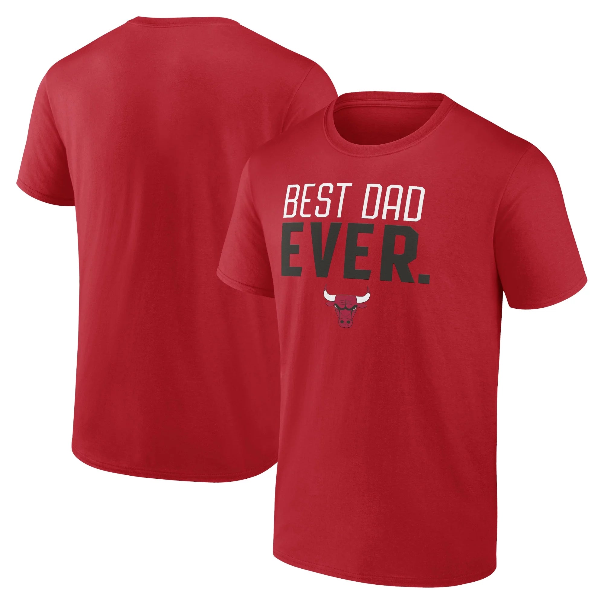 Men's Fanatics Branded Red Chicago Bulls Best Dad Ever Logo T-Shirt