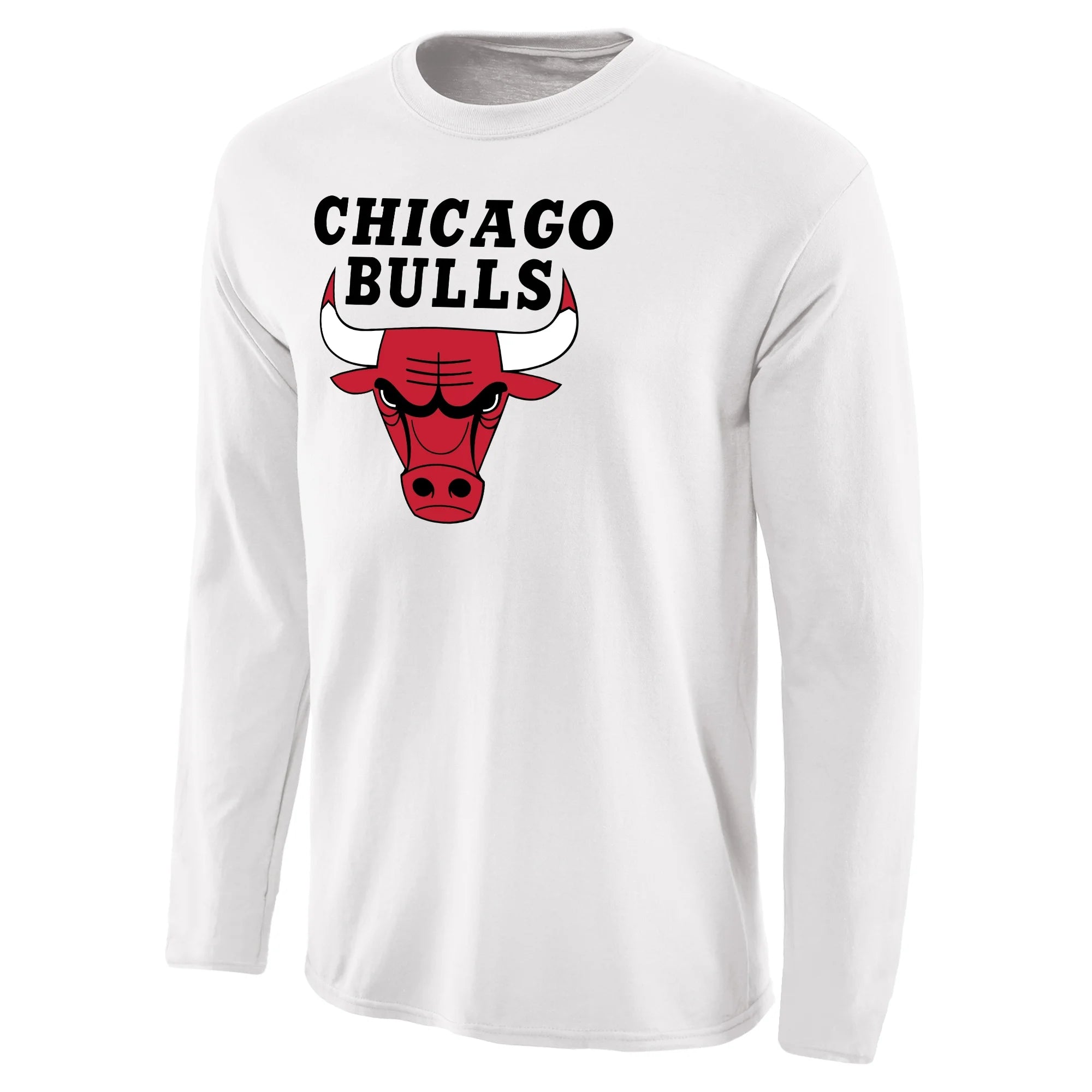 Men's Fanatics Branded White Chicago Bulls Primary Logo Long Sleeve T-Shirt