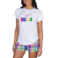 Women's Concepts Sport White Chicago Bulls Razzle Knit T-Shirt & Short Set