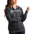 Women's Antigua Charcoal San Antonio Spurs Team Victory Full-Zip Hoodie