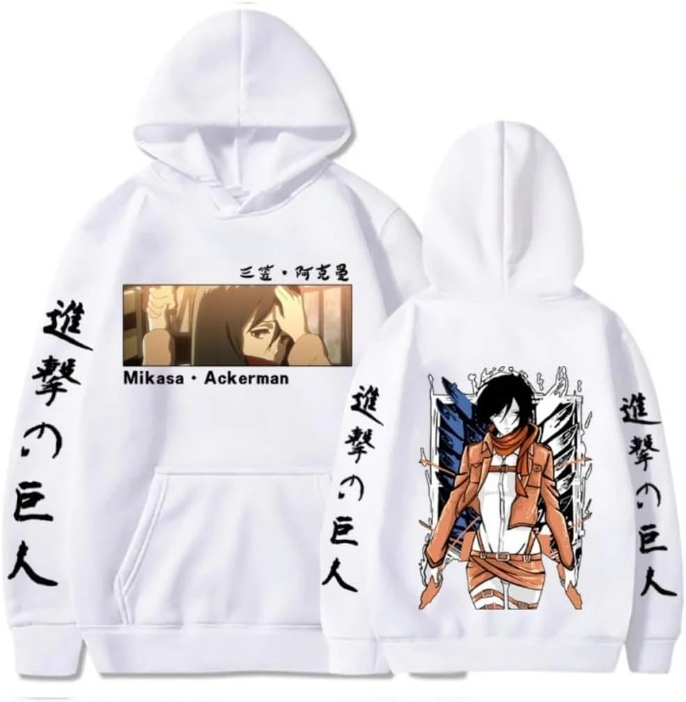 Anime Attack on Titan Mikasa¡¤Ackerman Printed Sweatshirt Unisex Hoodie Sweater Cosplay Men Women Long Pullover