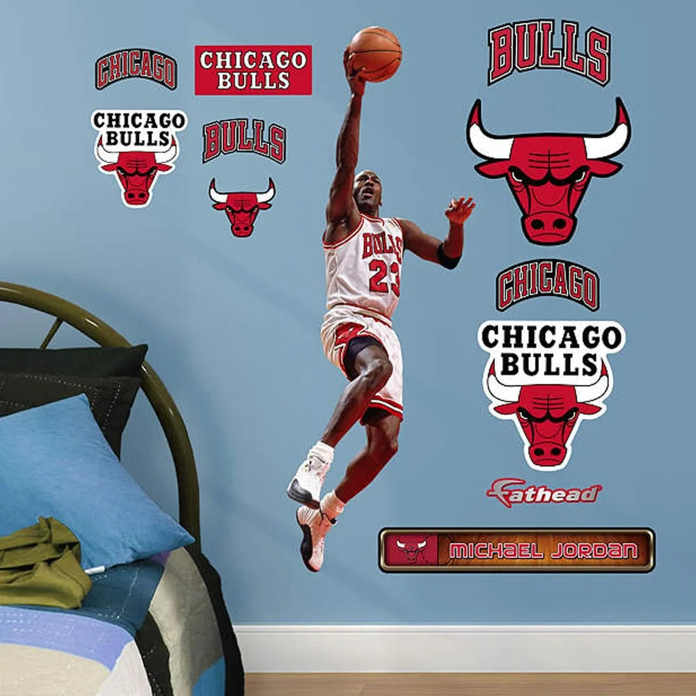 Fathead Michael Jordan Chicago Bulls Junior Peel and Stick Layup Wall Graphic