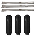 3-Pack BBQ Gas Grill Tube Burner & Heat Shield Plate Tent Replacement Parts for Charbroil 463335014 - Compatible Barbeque Stainless Steel Pipe Burners & Flame Tamer, Guard, Deflector, Flavorizer Bar