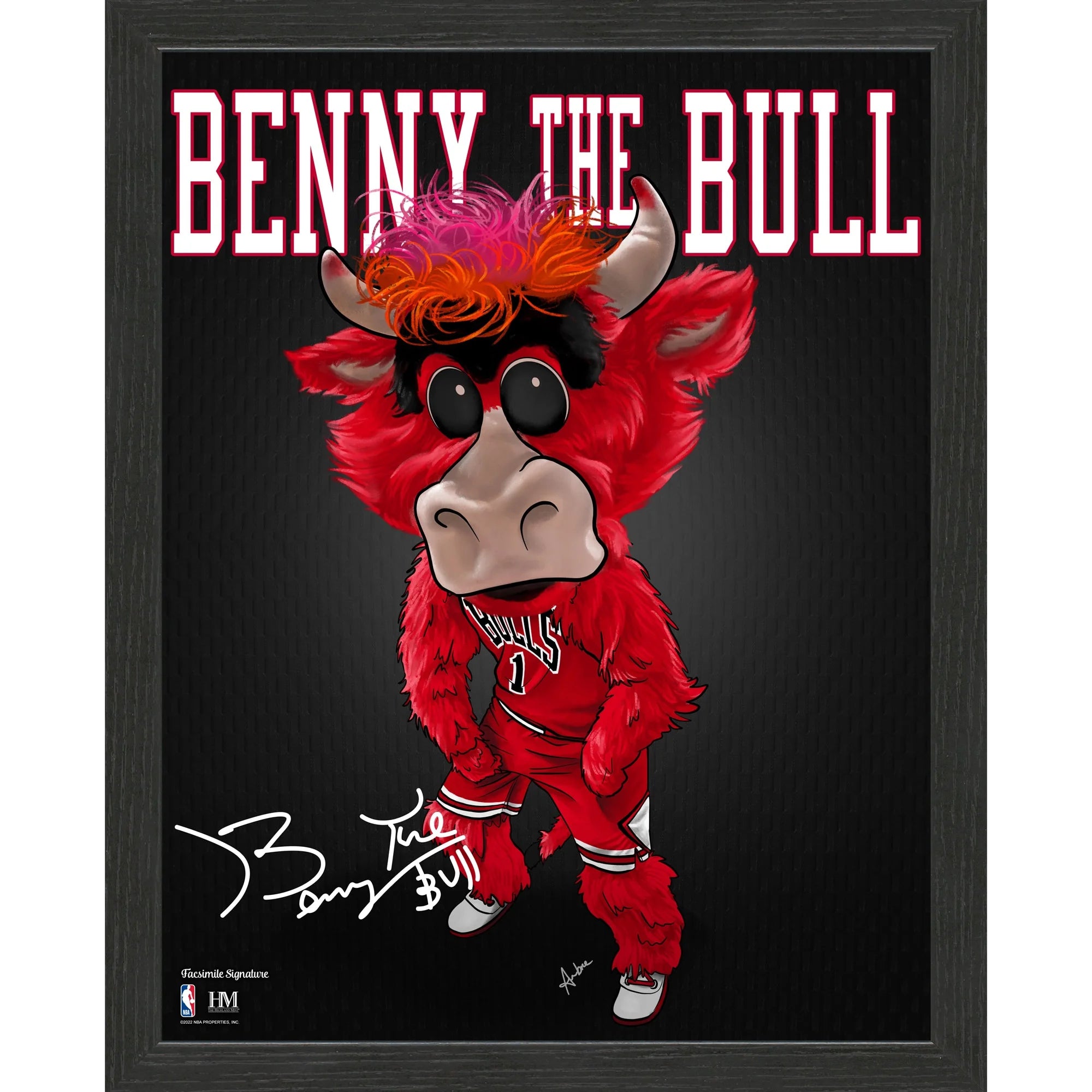 Highland Mint Chicago Bulls 12'' x 15'' Benny the Bull Framed Pro Dynamo