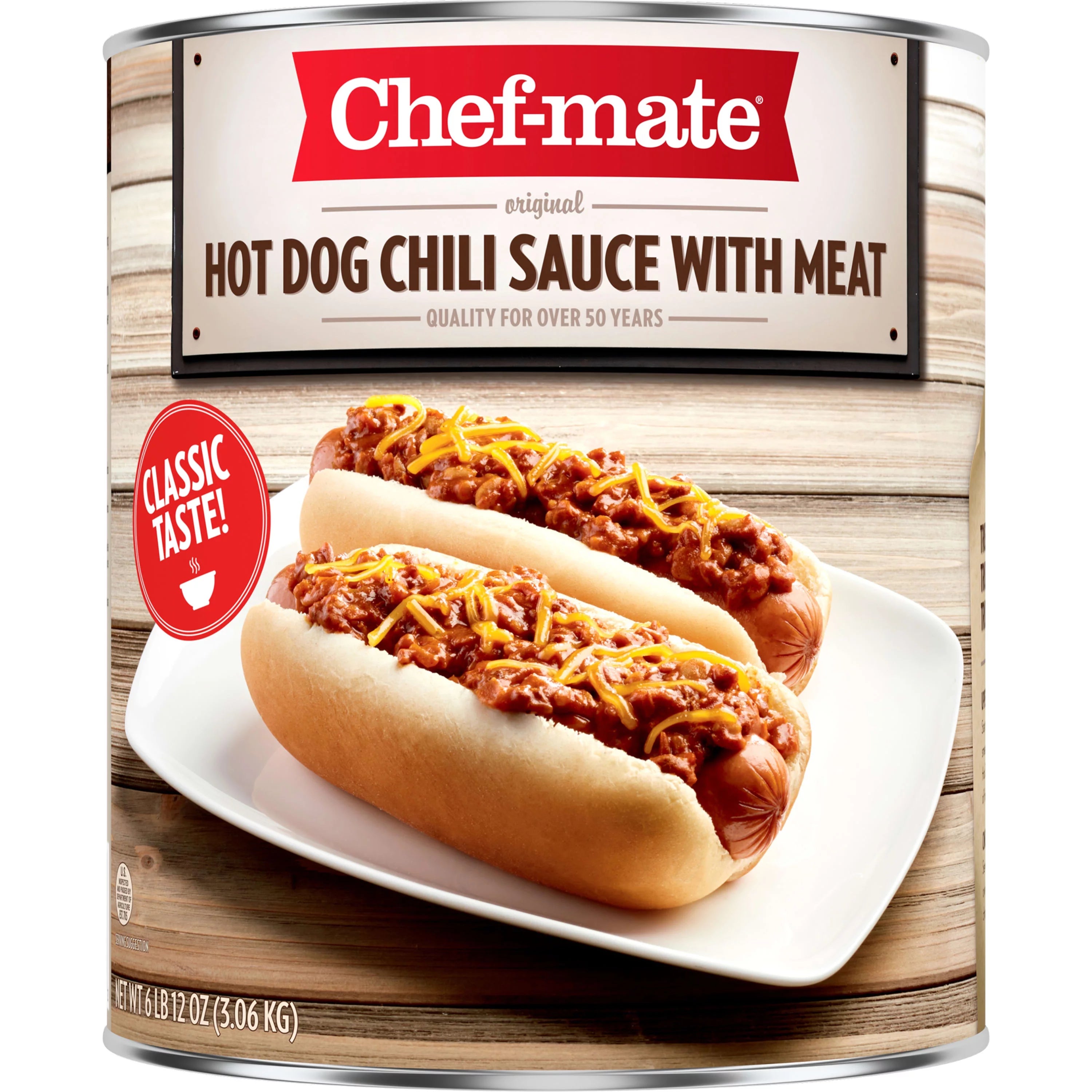 Chef-mate Hot Dog Chili Sauce with Meat, 108 Oz Can