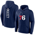 Men's Fanatics Branded Tyrese Maxey Navy Philadelphia 76ers Playmaker Pullover Hoodie