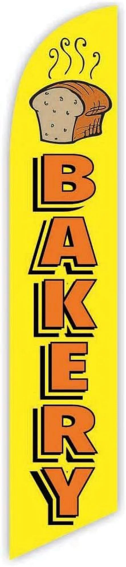 Cobb Promo Bakery Yellow Advertising Feather Flag 12ft - Replacement Flag Only Without Poleset