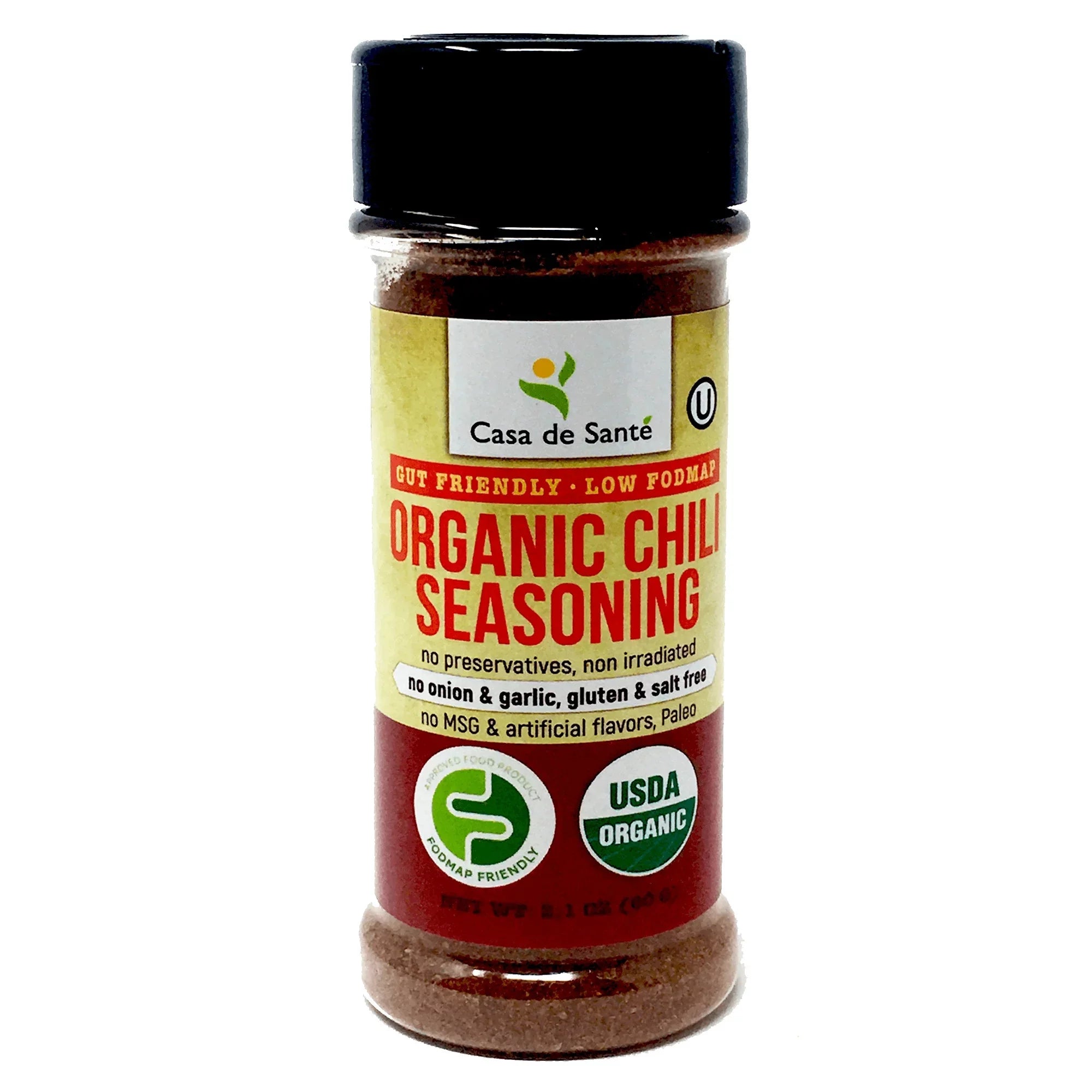 Organic Low FODMAP Spice Mix (Chili Seasoning) - No Onion No Garlic, Gluten Free, No Sodium, No Carb, Keto, Paleo, Kosher