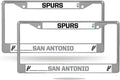 San Antonio NBA Spurs Chrome Metal (2) License Plate Frame Set