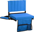 VTOY Stadium Seat for Bleachers with Padded Cushion Foldable Stadium Chairs Includes Shoulder Strap and Cup Holder-Blue