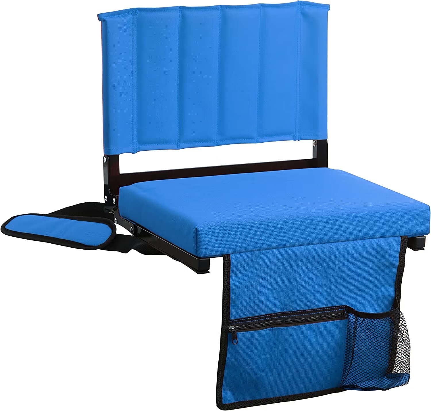 VTOY Stadium Seat for Bleachers with Padded Cushion Foldable Stadium Chairs Includes Shoulder Strap and Cup Holder-Blue