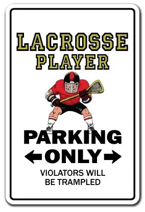 LACROSSE PLAYER Aluminum Sign sport athletic athlete jock team uniform ball play | Indoor/Outdoor | 24 Tall