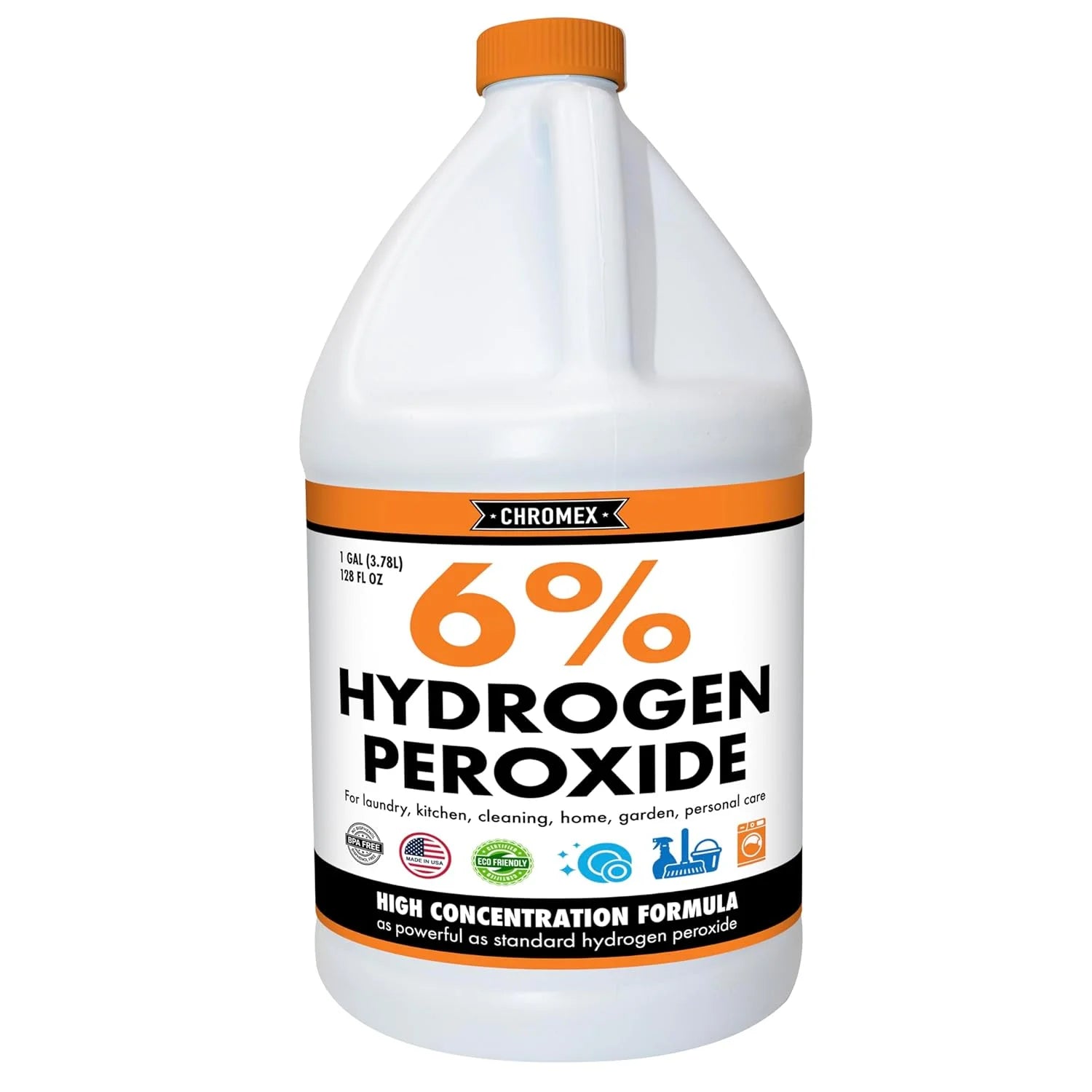 6 Percent Hydrogen Peroxide, Food Grade, Home, Kitchen, Bath Cleaner, Laundry, Whitening, Gallon