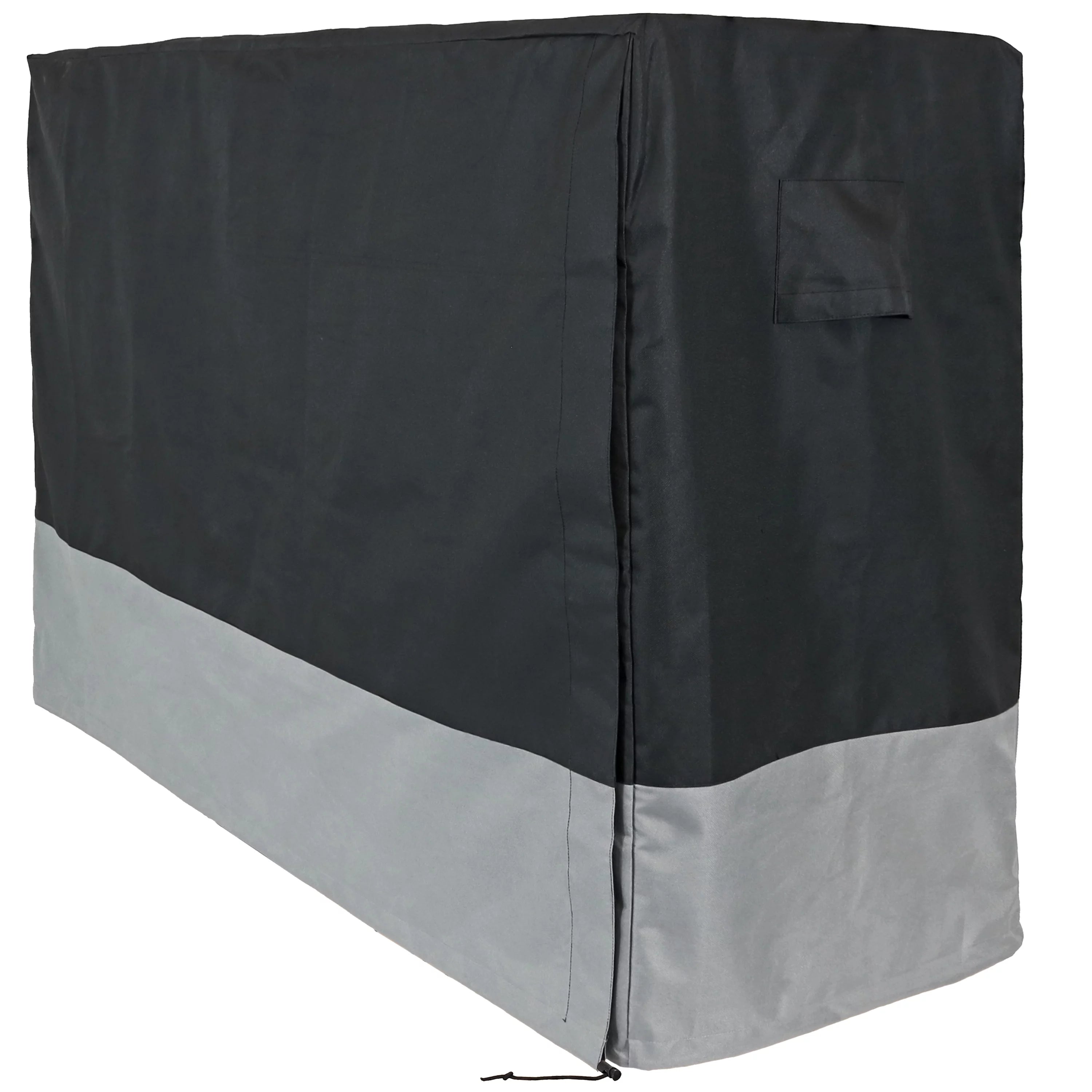Sunnydaze Heavy-Duty 2-Tone Outdoor Log Rack Cover - Gray/Black - 8'