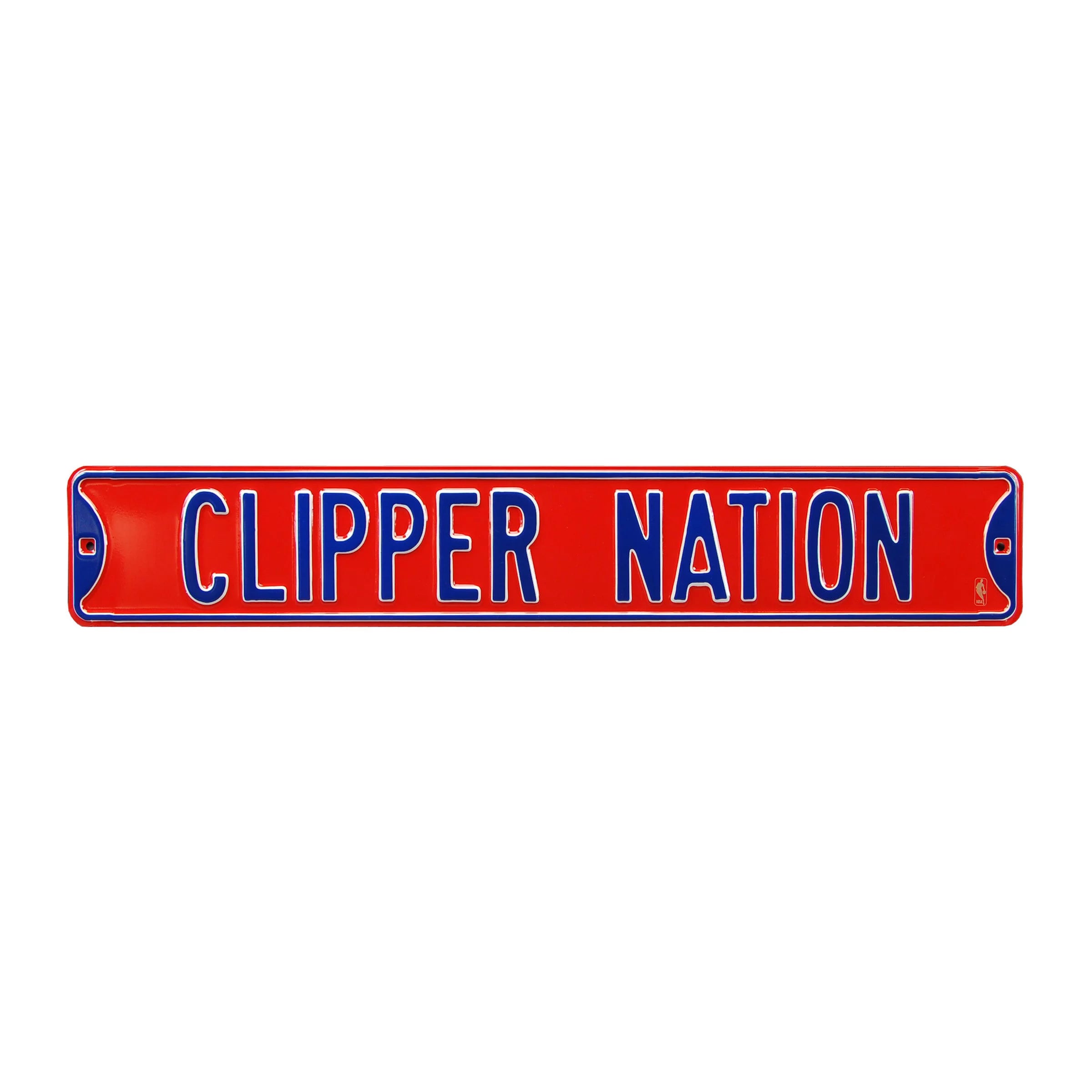 Red LA Clippers 6 x 36 Steel Street Sign