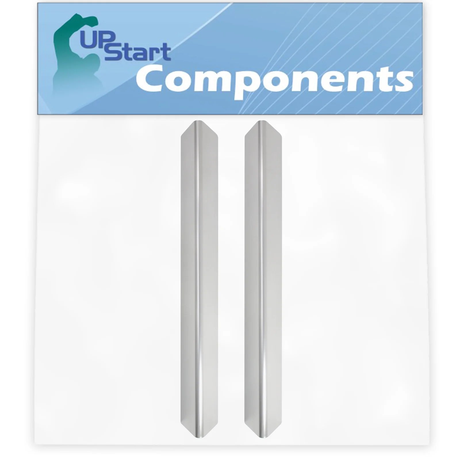2-Pack BBQ Grill Heat Shield Plate Tent Replacement Parts for Weber 6511301 - Compatible Barbeque Stainless Steel Flame Tamer, Guard, Deflector, Flavorizer Bar, Vaporizer Bar, Burner Cover 17.5