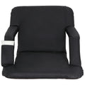 ZenSports Foldable Stadium Seat Chair for Bleachers 6 Reclining Positions, Waterproof, Black