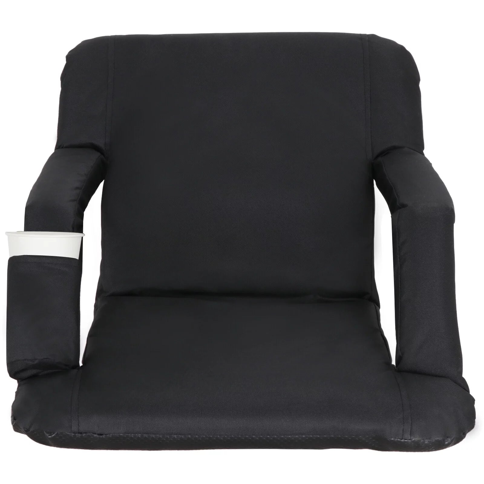 ZenSports Foldable Stadium Seat Chair for Bleachers 6 Reclining Positions, Waterproof, Black
